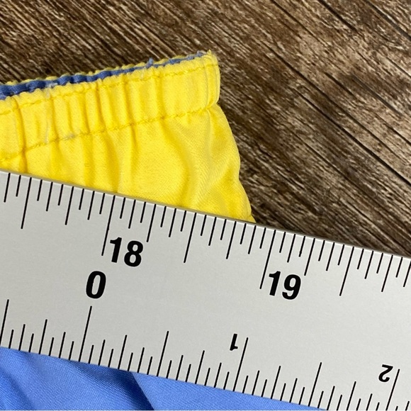 Daniel Cremieux Swim Trunks Men XL Yellow Blue Sharks Drawstring Mesh Brief 16” - Picture 10 of 11